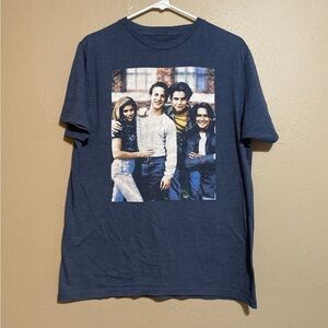 Boy Meets World Cast Graphic Blue Gray Short Sleeve T-Shirt Adult M
